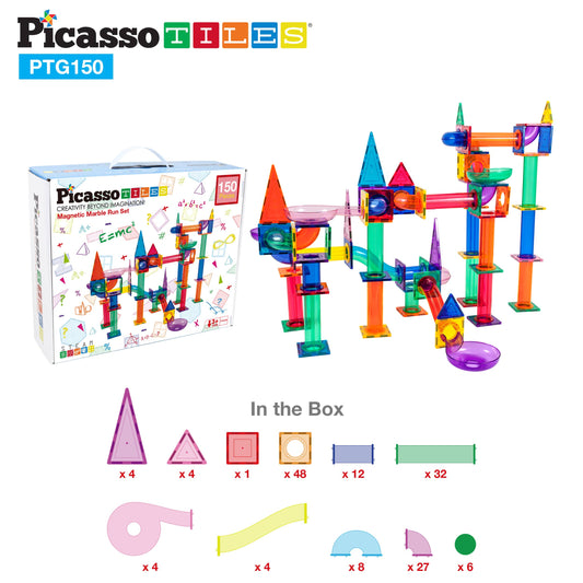 PicassoTiles Magnetic Marble Run Track 50-150 Pieces