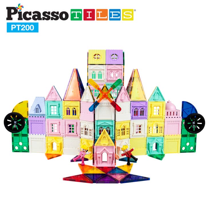 PicassoTiles 200 Piece Castle Tileset