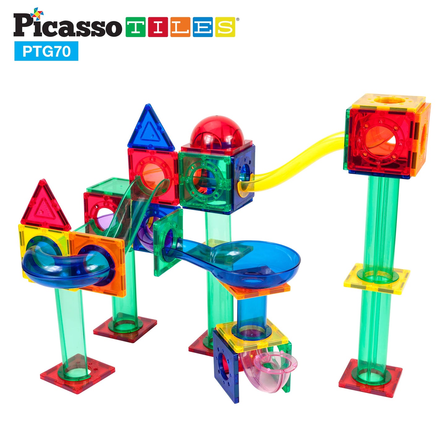 PicassoTiles Magnetic Marble Run Track 50-150 Pieces