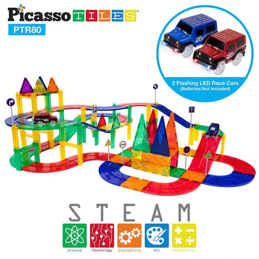 PicassoTiles 30 Piece Racetrack