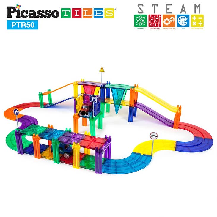 PicassoTiles 50 Piece Racetrack