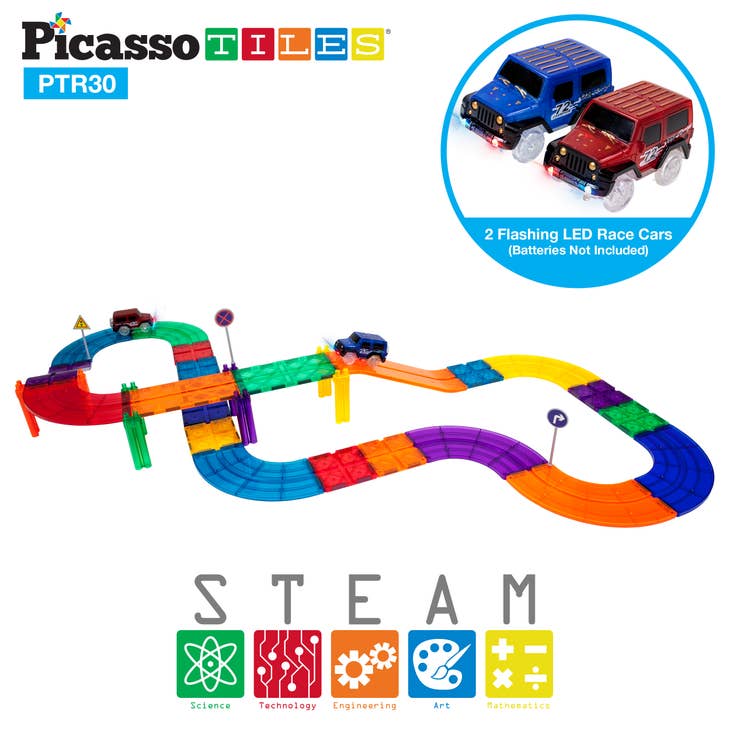 PicassoTiles 30 Piece Racetrack