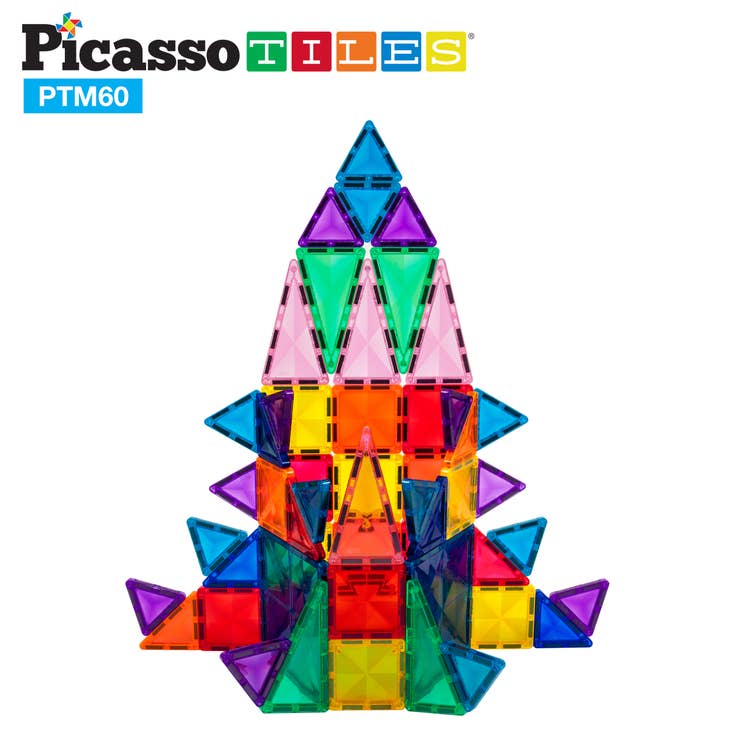 PicassoTiles Mini Diamond 60pc Magnetic Tileset