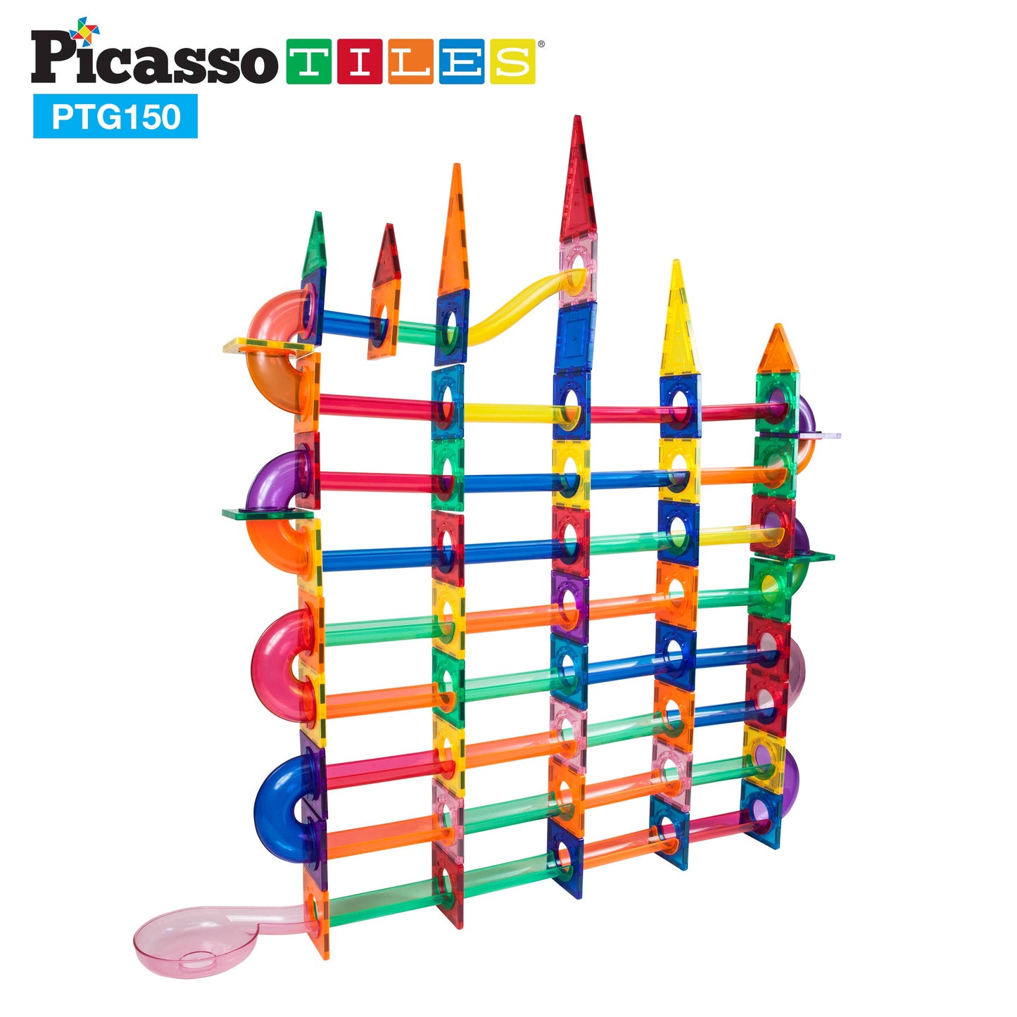 PicassoTiles Magnetic Marble Run Track 50-150 Pieces