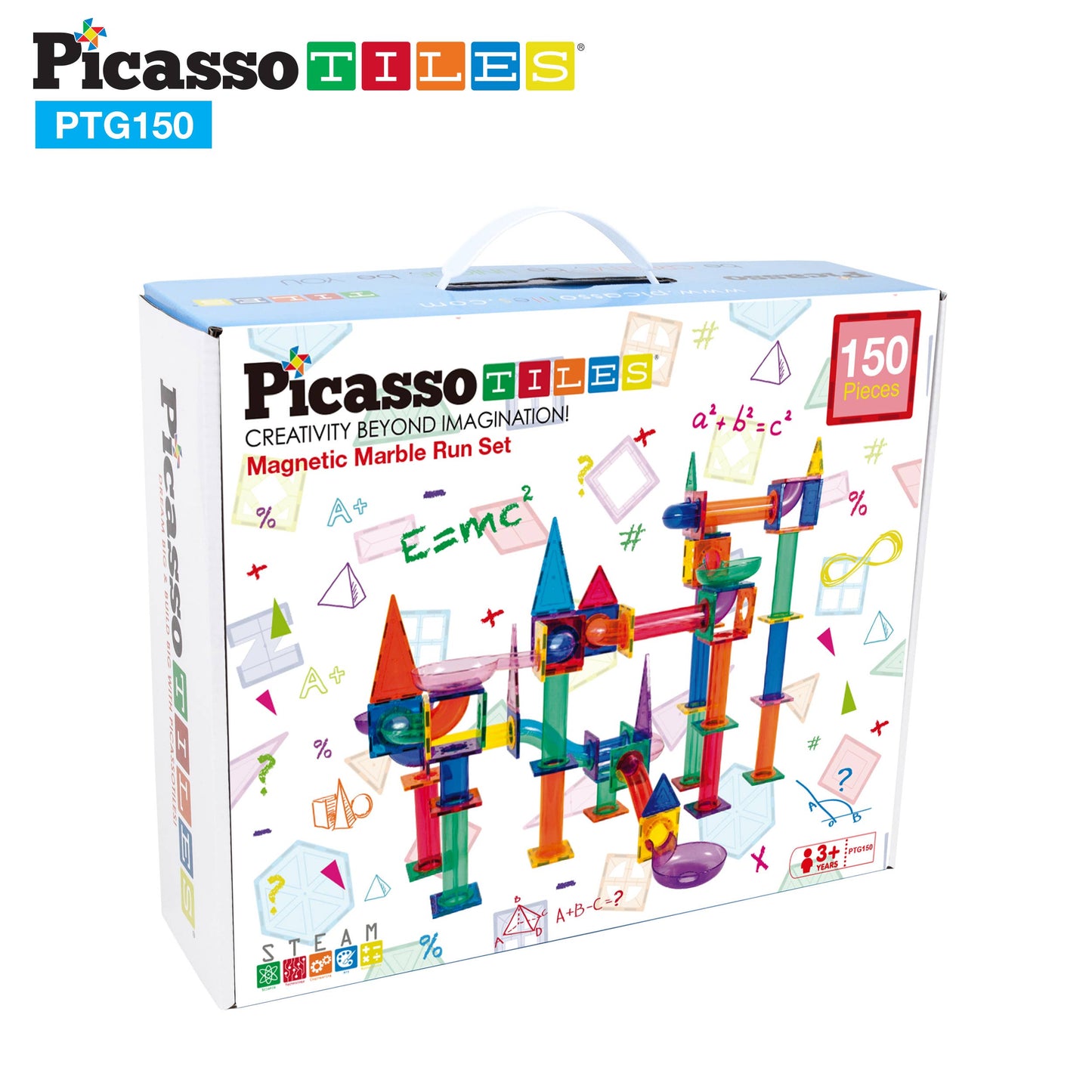 PicassoTiles Magnetic Marble Run Track 50-150 Pieces