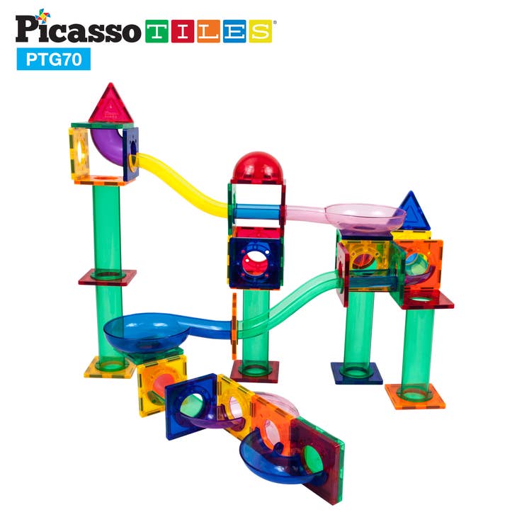 PicassoTiles Magnetic Marble Run Track 50-150 Pieces