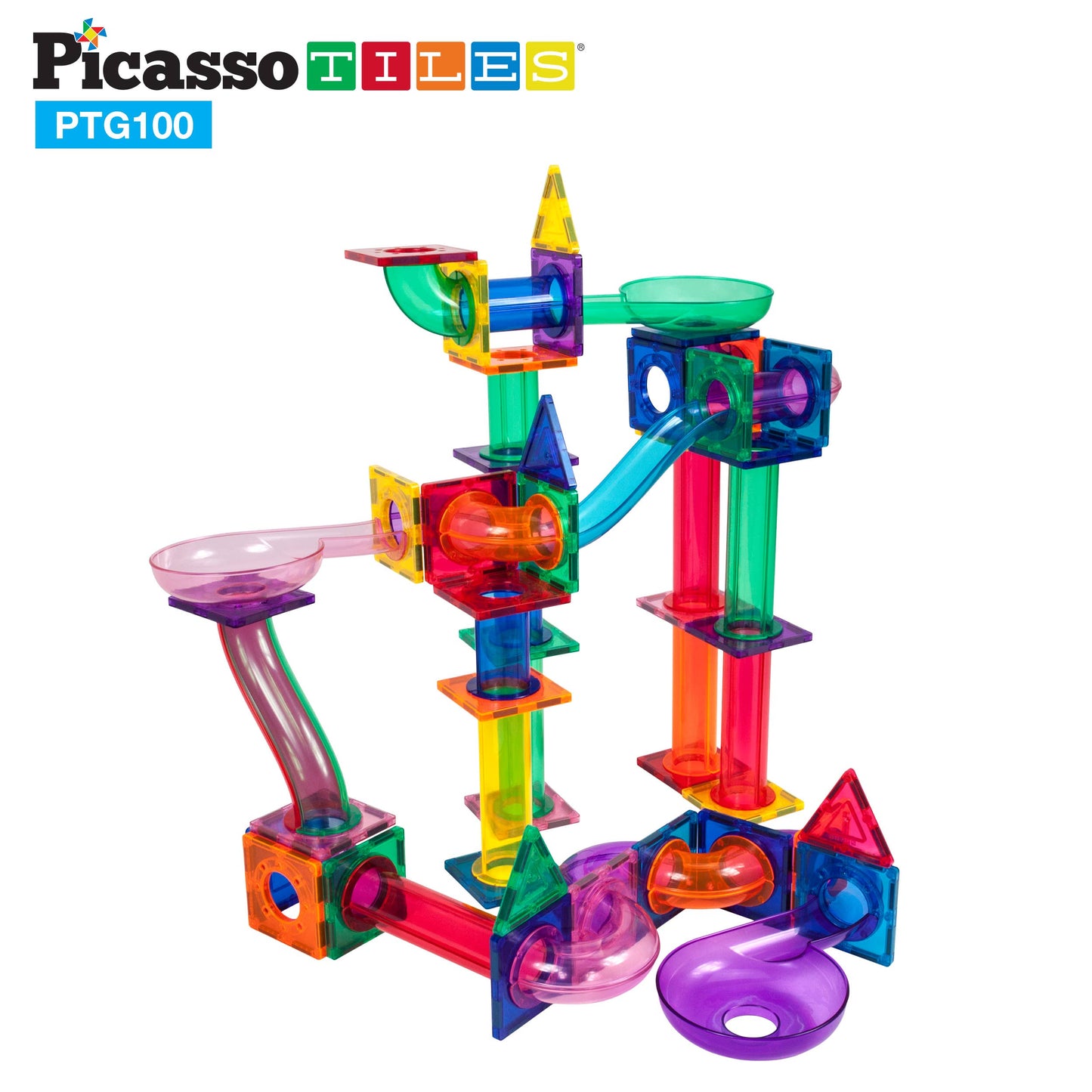 PicassoTiles Magnetic Marble Run Track 50-150 Pieces