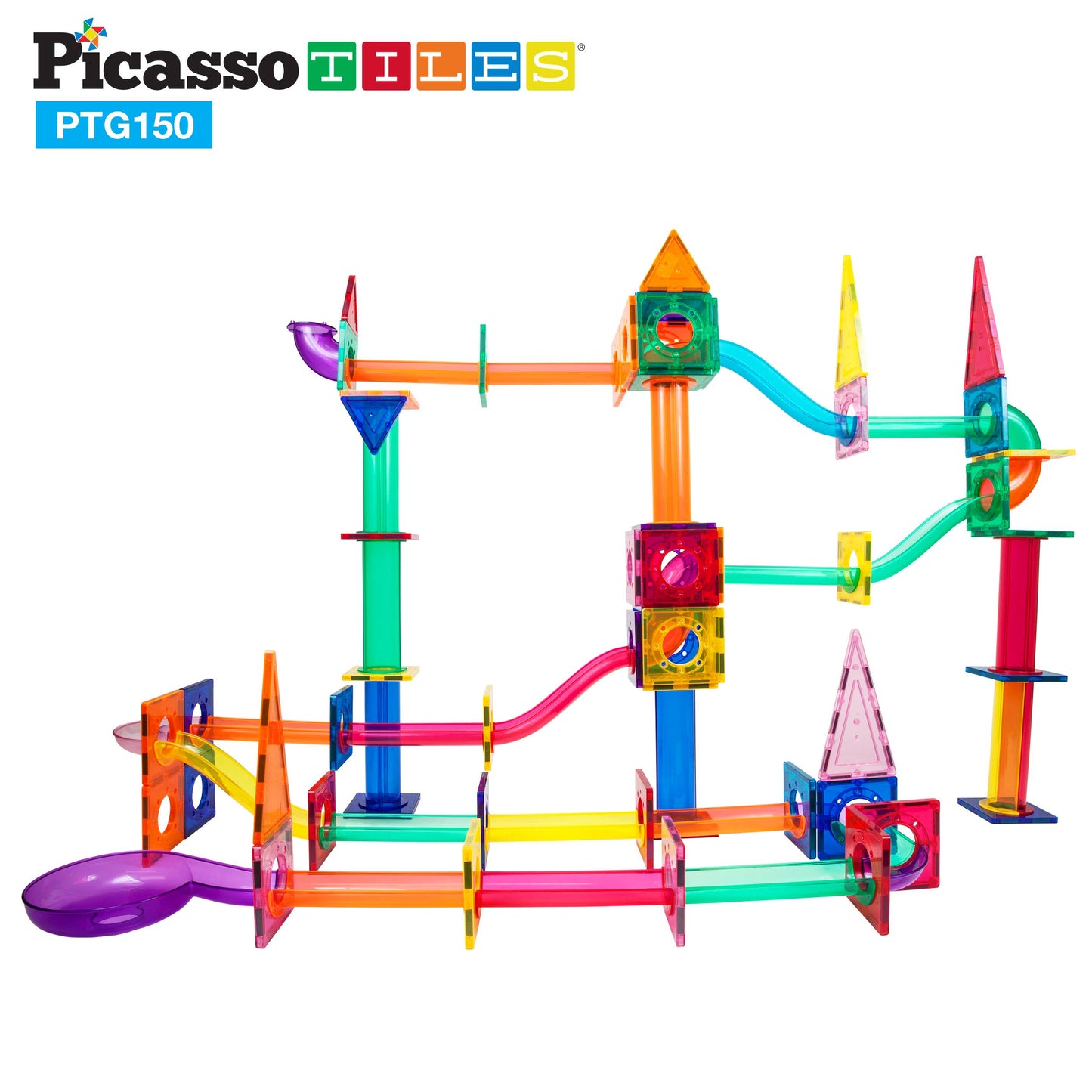 PicassoTiles Magnetic Marble Run Track 50-150 Pieces