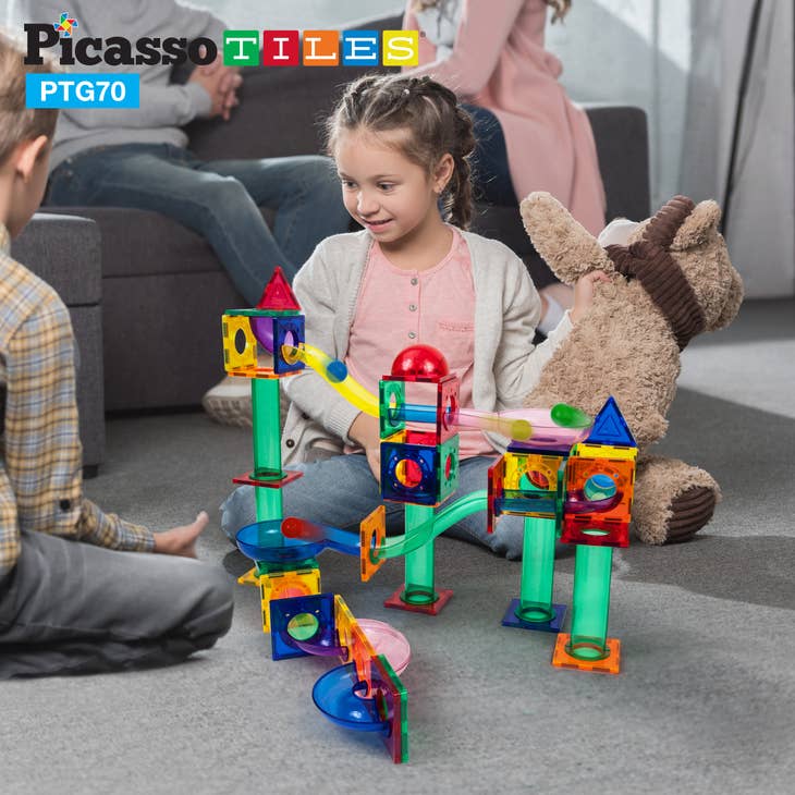 PicassoTiles Magnetic Marble Run Track 50-150 Pieces