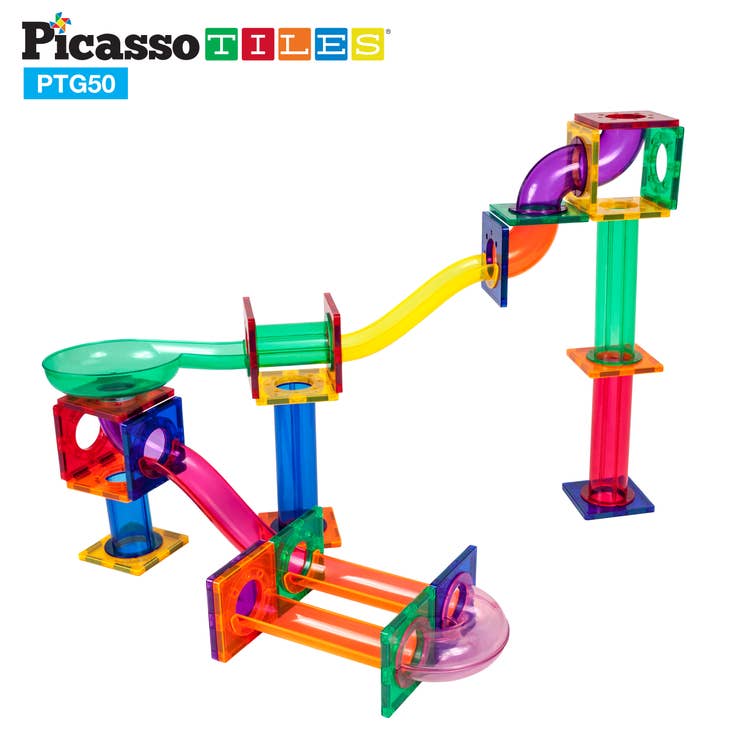 PicassoTiles Magnetic Marble Run Track 50-150 Pieces