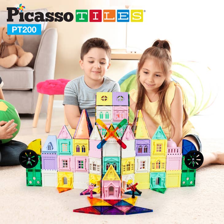 PicassoTiles 200 Piece Castle Tileset