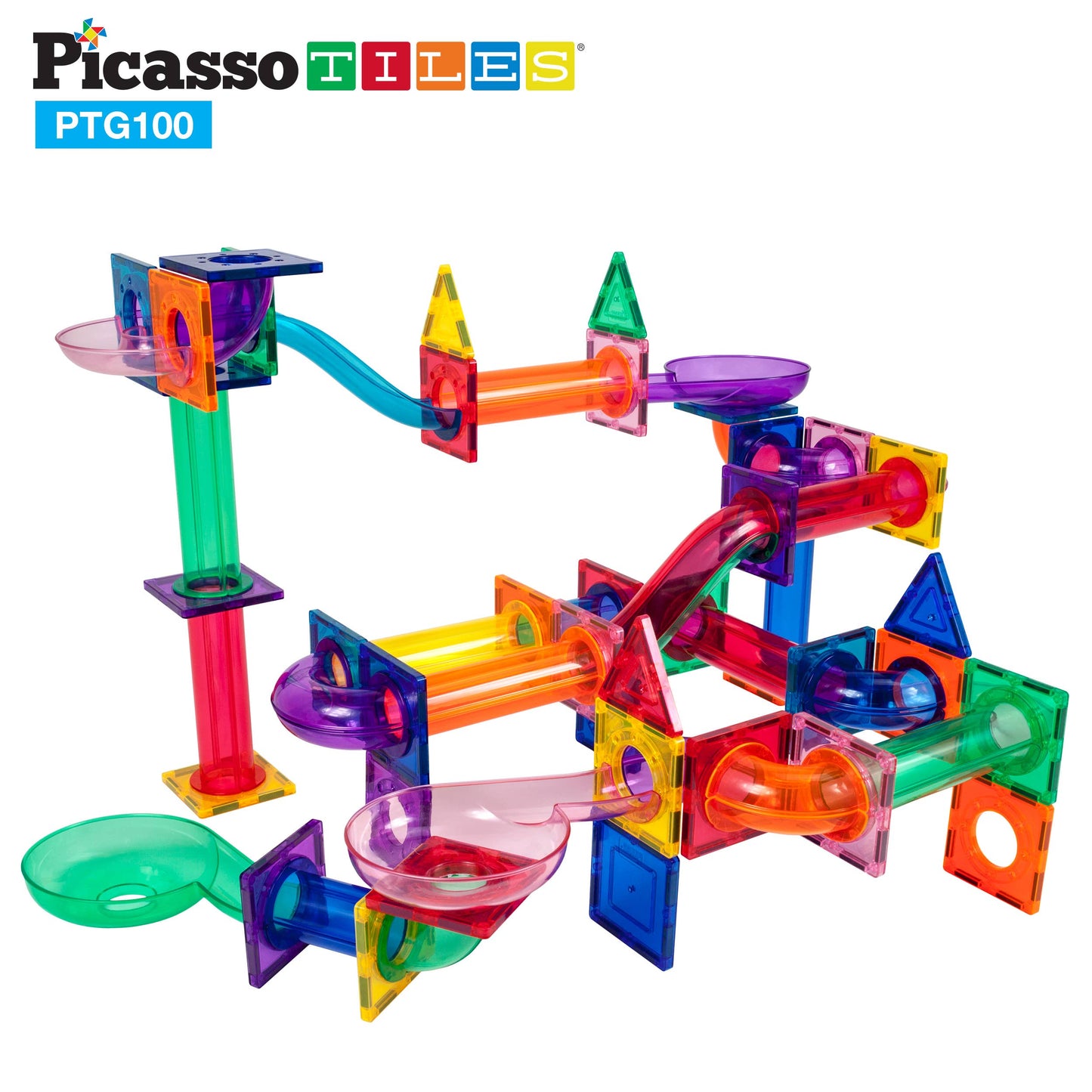 PicassoTiles Magnetic Marble Run Track 50-150 Pieces