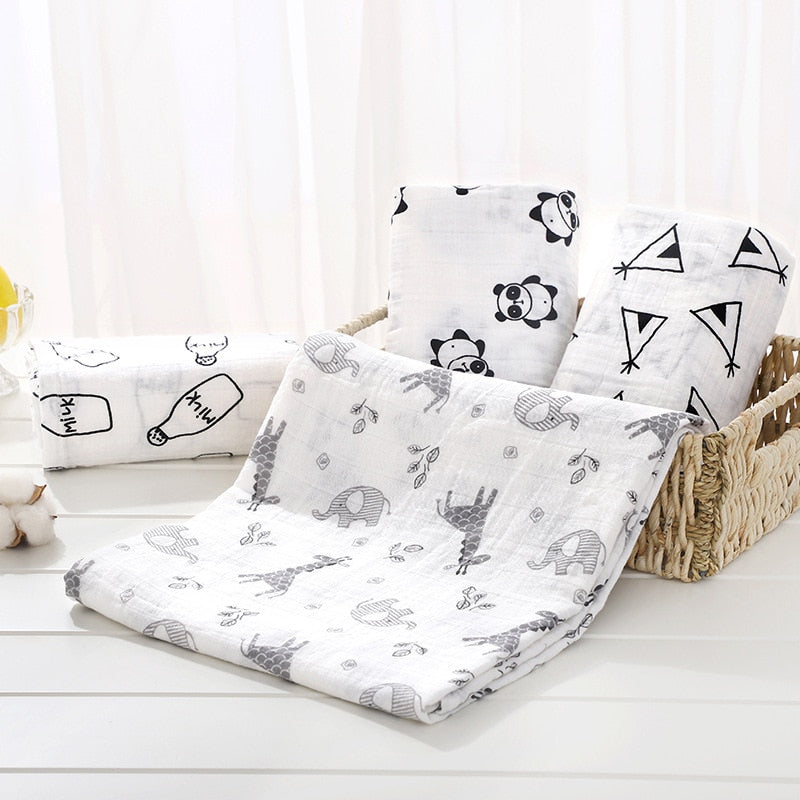 Baby Blanket Bath Towel Bamboo Swaddle Blanket Diaper Gauze Muslin Blanket 120 Baby Blankets Newborn Blanket Swaddle Cotton