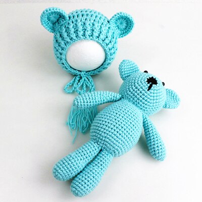 New Arrival Hat Set Plush Stuffed Animals Handmade Plush Toys Knitted Plush Toy Crochet Stuffed Toy Baby Photography Props