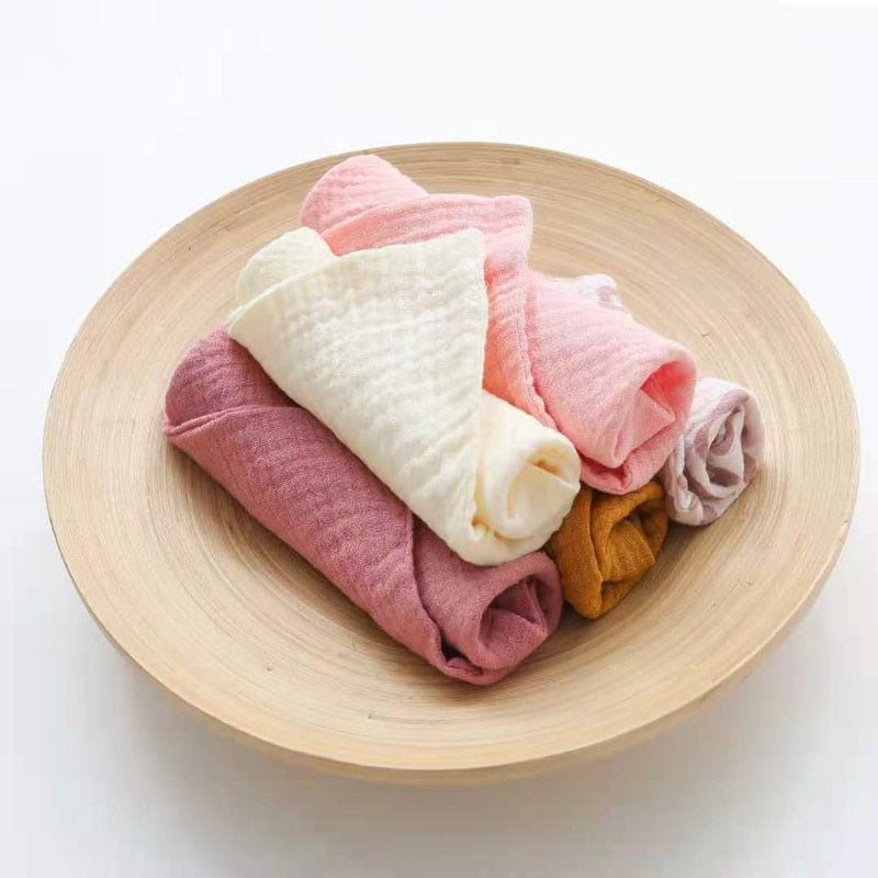 5 Pcs Baby Towels Muslin Cloth Hand Face Wipes Saliva Bib Handkerchief Washcloth