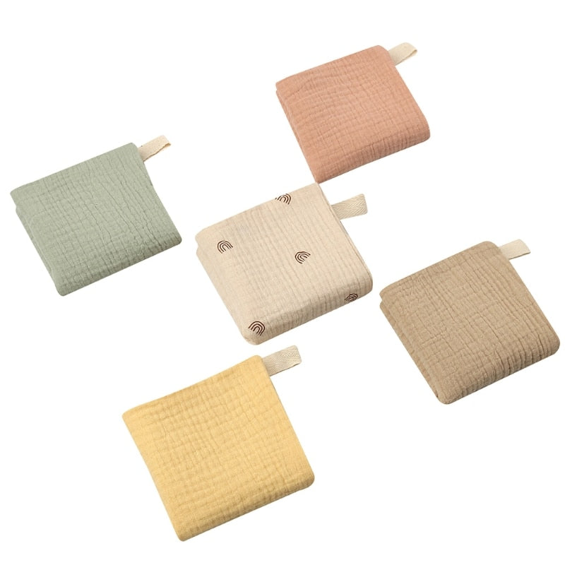 5 Pcs Baby Towels Muslin Cloth Hand Face Wipes Saliva Bib Handkerchief Washcloth