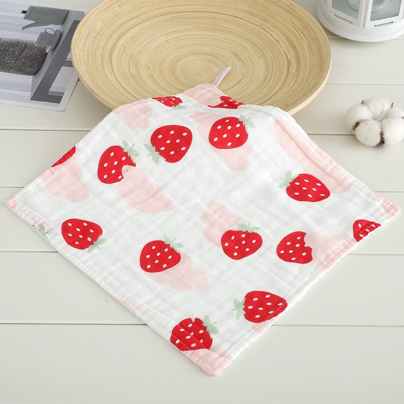 Muslin 6 Layer Cotton Soft Baby Face Towel Handkerchief Bathing Kid Toddler Washcloth Wipe Burp Cloth Newborn Infant Bib Feeding