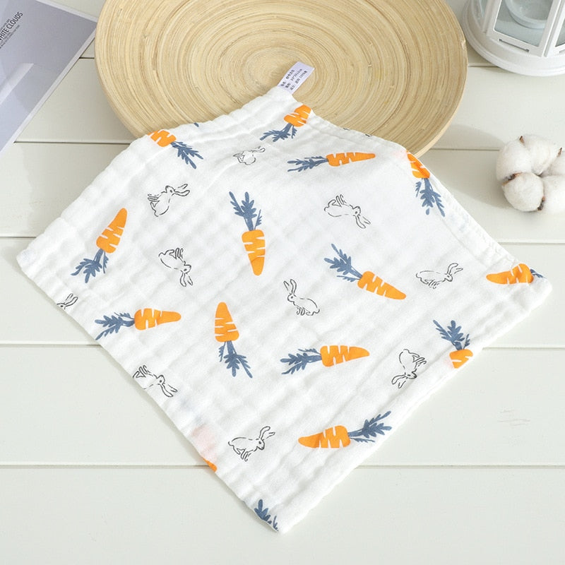 Muslin 6 Layer Cotton Soft Baby Face Towel Handkerchief Bathing Kid Toddler Washcloth Wipe Burp Cloth Newborn Infant Bib Feeding