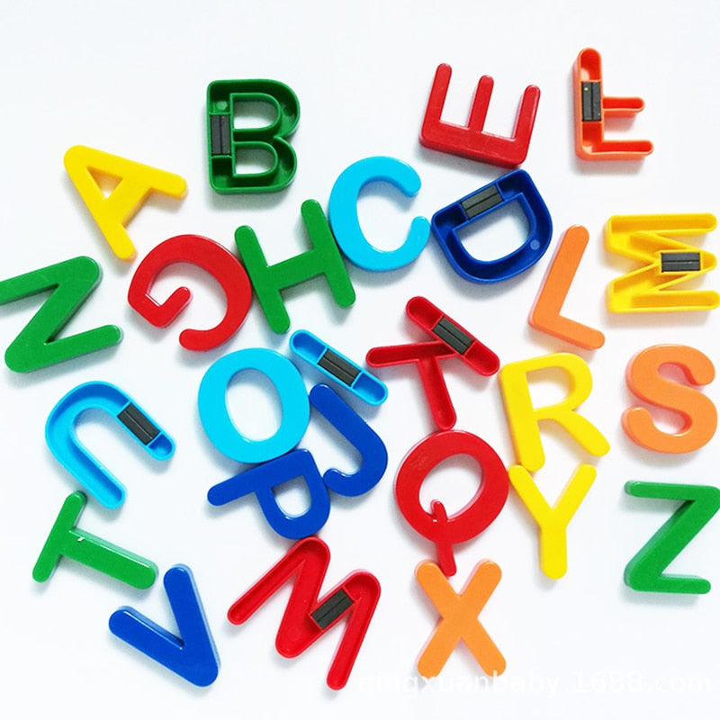 26pcs Magnetic Learning Alphabet Letters Plastic Refrigerator Stickers Toddlers Kids Learning Spelling Counting Educational Toys