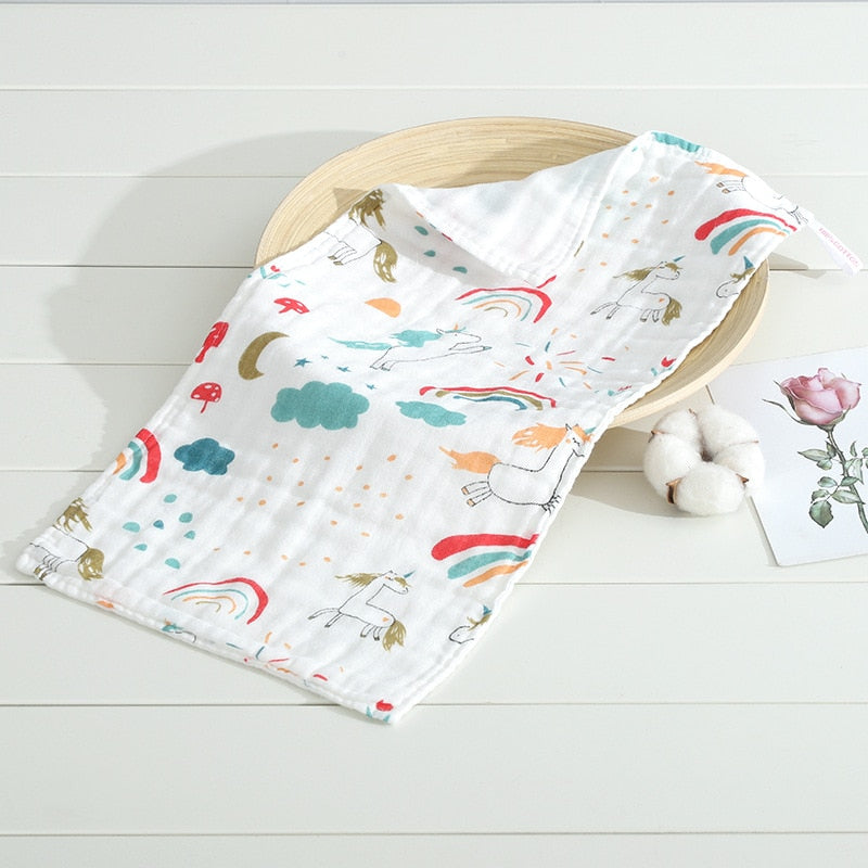 Muslin 6 Layer Cotton Soft Baby Face Towel Handkerchief Bathing Kid Toddler Washcloth Wipe Burp Cloth Newborn Infant Bib Feeding