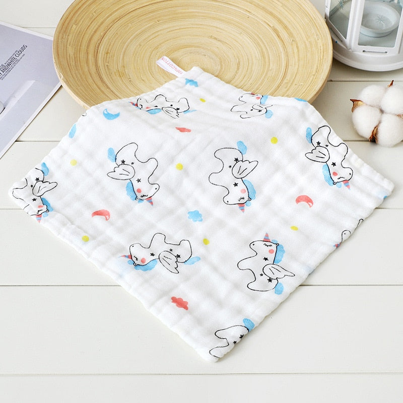 Muslin 6 Layer Cotton Soft Baby Face Towel Handkerchief Bathing Kid Toddler Washcloth Wipe Burp Cloth Newborn Infant Bib Feeding