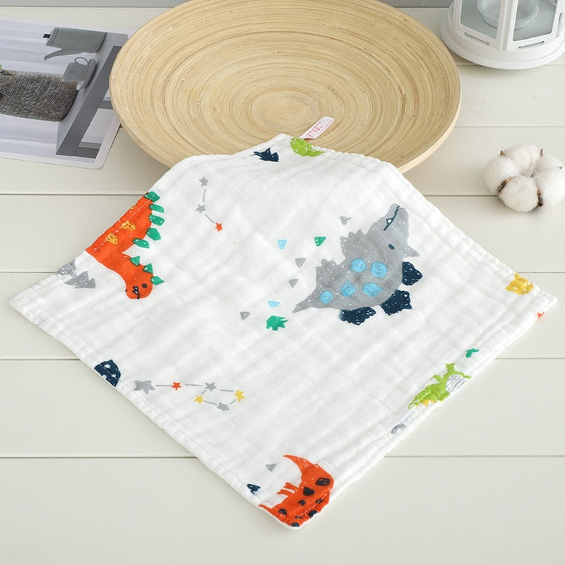 Muslin 6 Layer Cotton Soft Baby Face Towel Handkerchief Bathing Kid Toddler Washcloth Wipe Burp Cloth Newborn Infant Bib Feeding