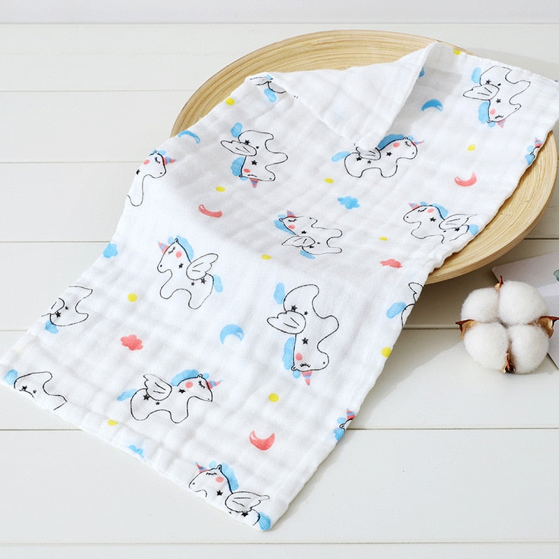 Muslin 6 Layer Cotton Soft Baby Face Towel Handkerchief Bathing Kid Toddler Washcloth Wipe Burp Cloth Newborn Infant Bib Feeding