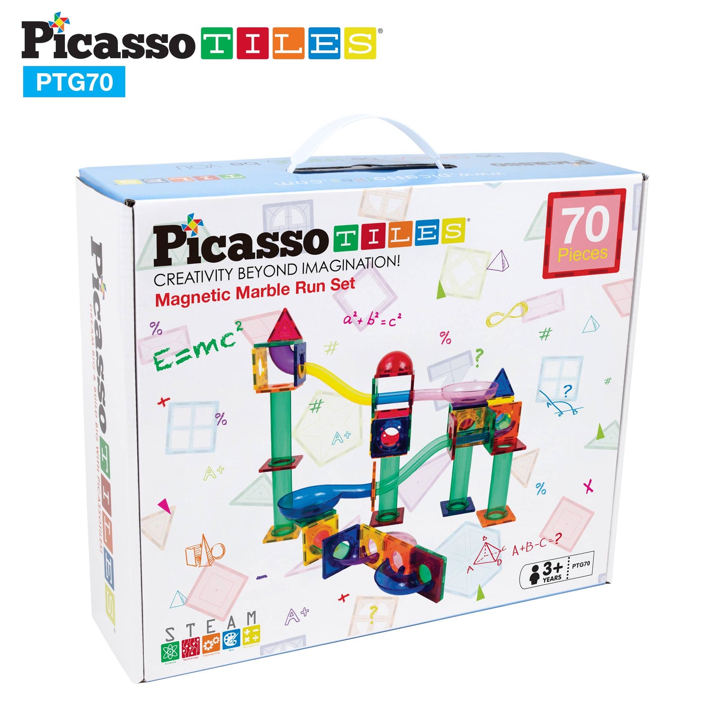 PicassoTiles Magnetic Marble Run Track 50-150 Pieces