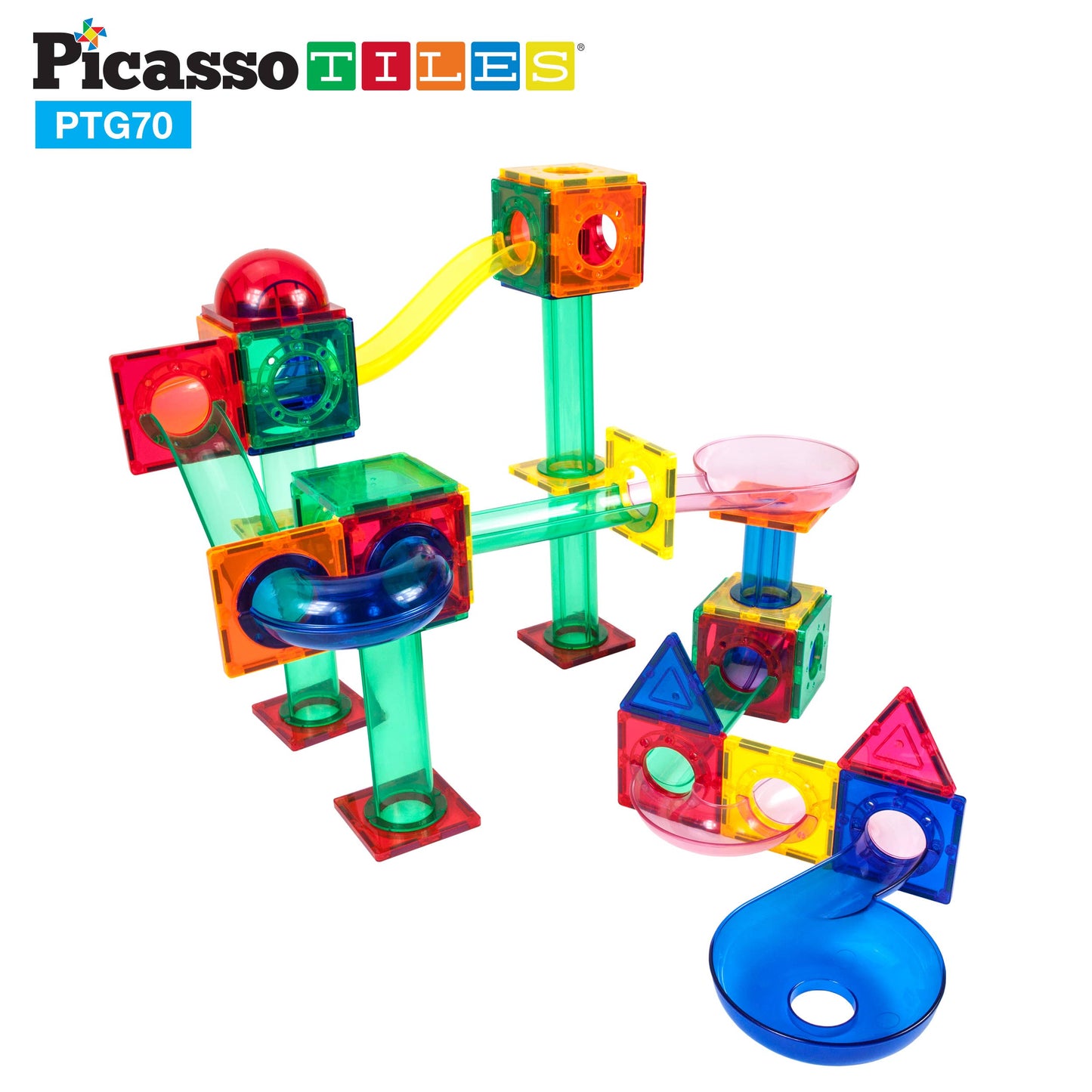 PicassoTiles Magnetic Marble Run Track 50-150 Pieces