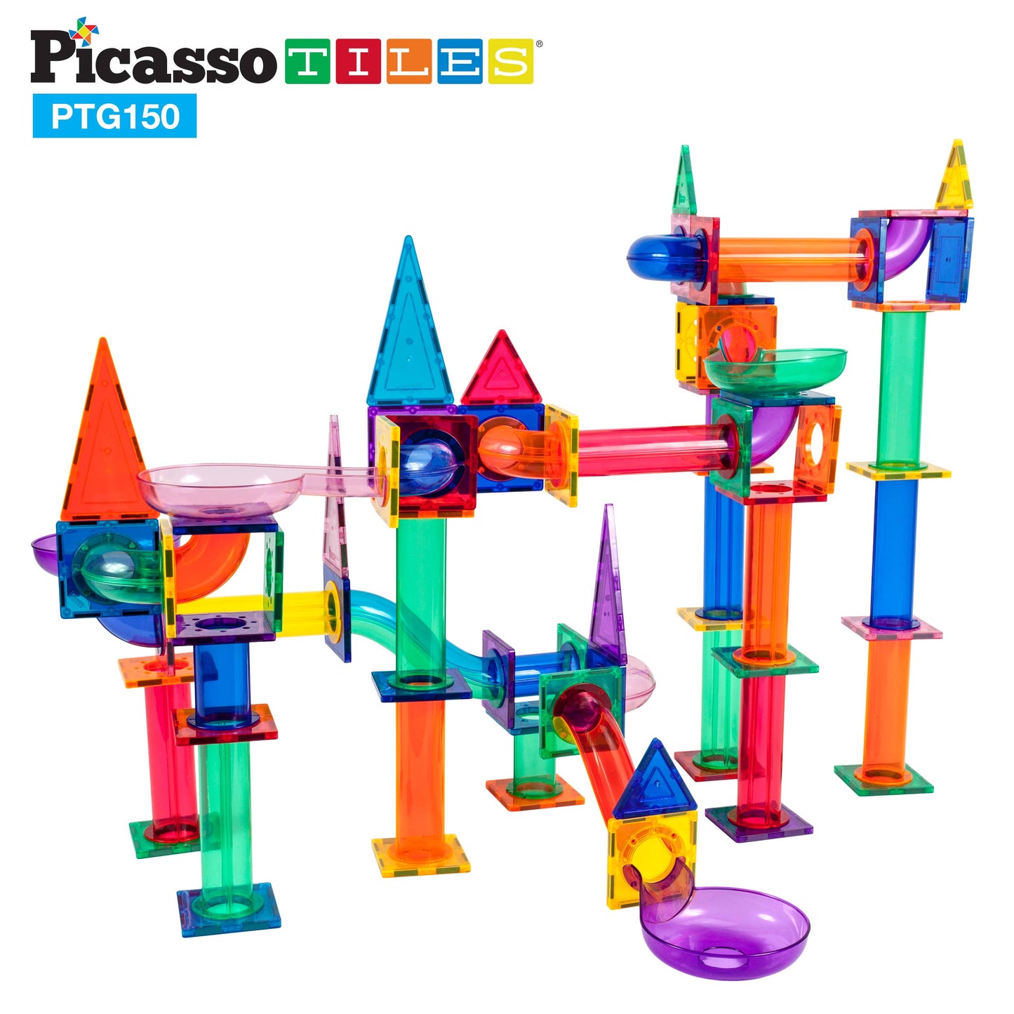 PicassoTiles Magnetic Marble Run Track 50-150 Pieces