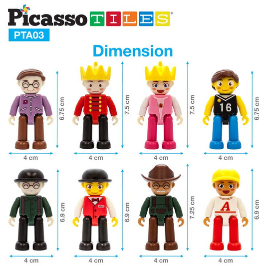 PicassoTiles 8 Piece Character Figure Set